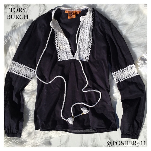 Tory Burch Tops - TORY BURCH NAVY BLUE TOP
